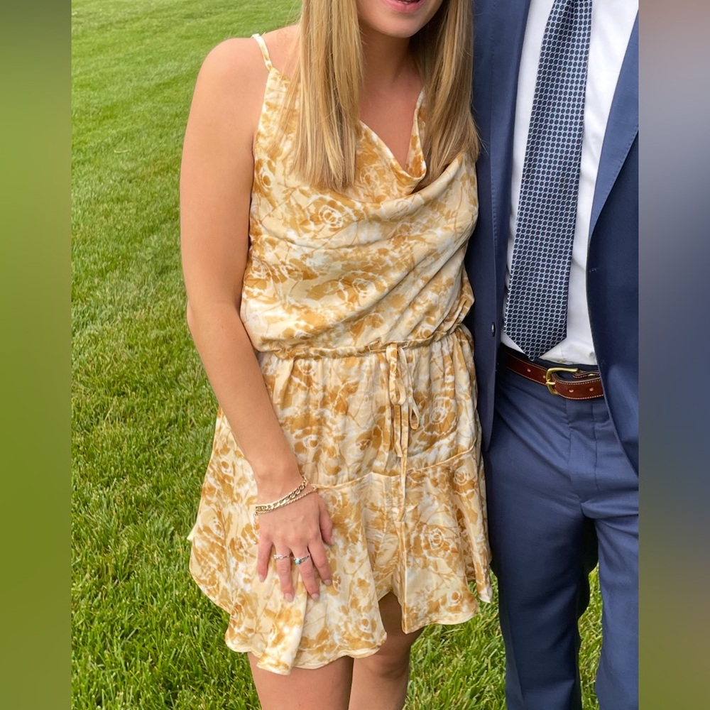 Floral Yellow and White Dress